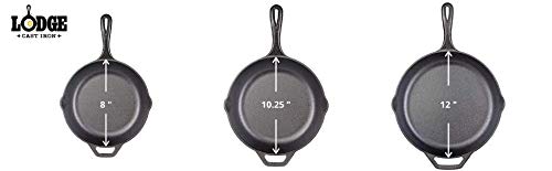 Lodge Pre-Seasoned Cast Iron Skillet with Tempered Glass Lid - 10.25 Inch Cast Iron Frying Pan & Dutch Oven Set for Stovetop, Oven & Camping Cooking