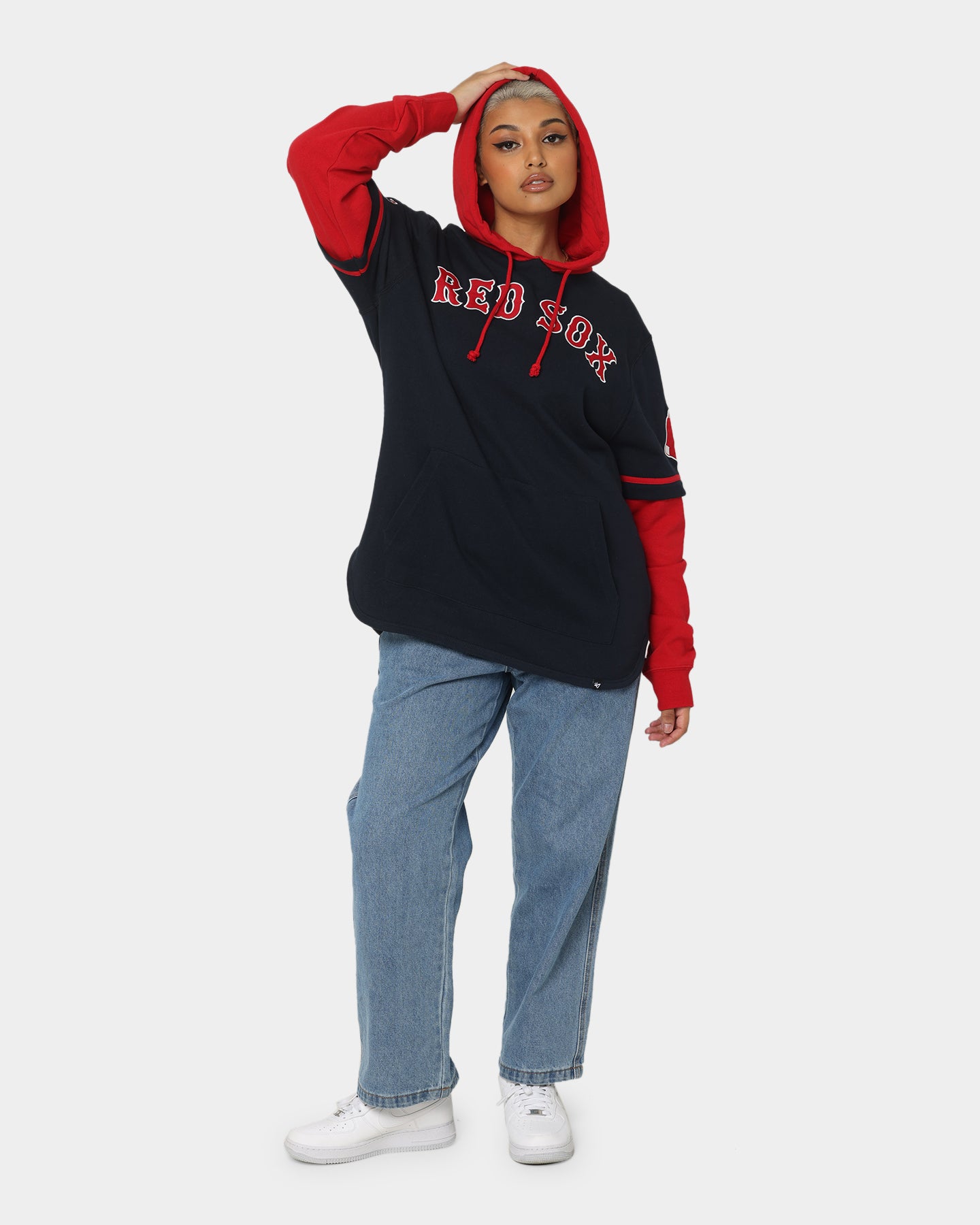 47 Brand Boston Red Sox Shortstop Hoodie for Men - Navy Blue Pullover Hooded Sweatshirt - Perfect for Baseball Games, Fall Weather & Casual Wear