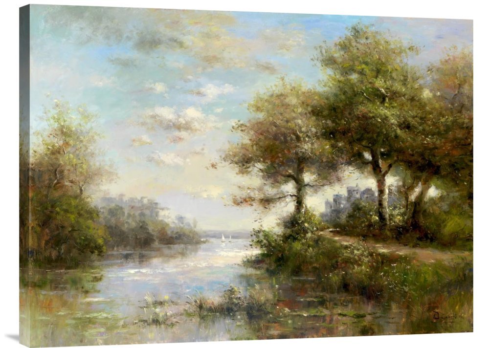 Budget Cohen Serenity Cove Canvas Wall Art Print - Handmade Giclee Gallery Wrap for Living Room, Bedroom & Office Decor