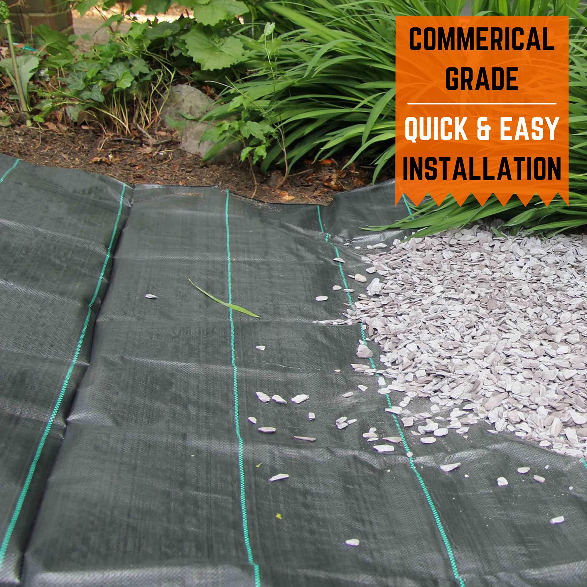 Premium 3.2oz Heavy Duty Commercial Grade Landscape Fabric - 12' x 300' Woven Weed Barrier for Gardening, Farming & Agriculture - Durable Ground Cover for Weed Control, Erosion Prevention & Moisture Retention