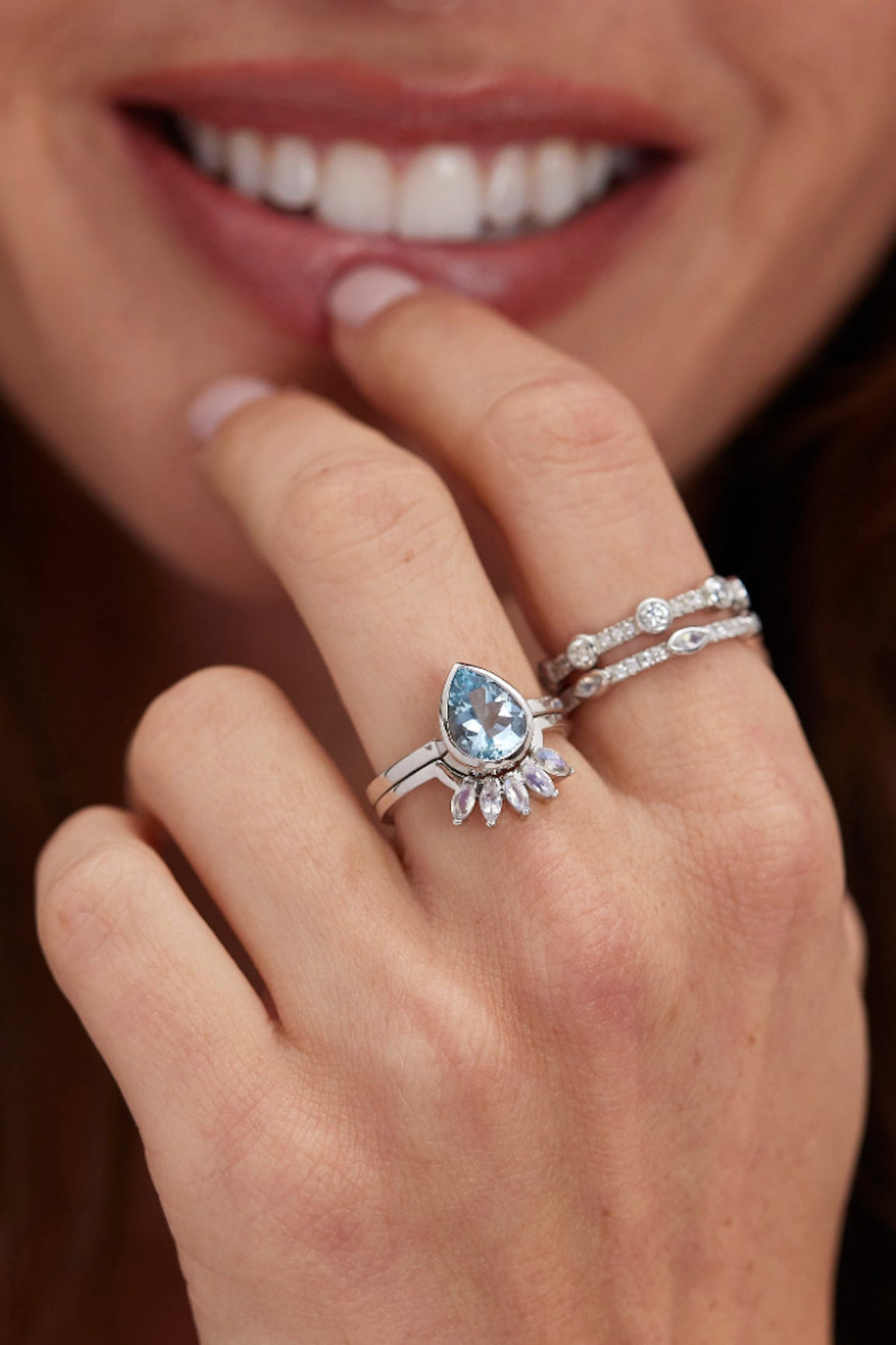 Infinity Moonstone White Gold Wedding Ring – Elegant Bridal Jewelry for Women, Perfect for Engagement, Proposal & Anniversary Gifts