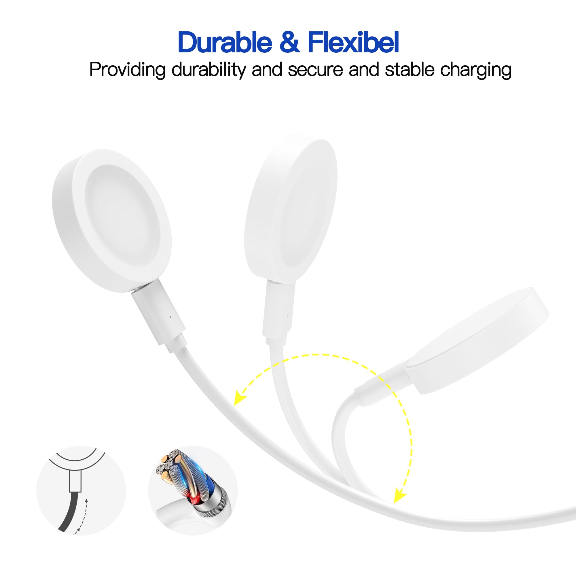 AWINNER Magnetic Charging Dock for Huawei Watch - Replacement USB Charger Cable & Adapter - Fast Charging Smartwatch Accessory (White, 1 Pack) - Perfect for Home, Office & Travel Use