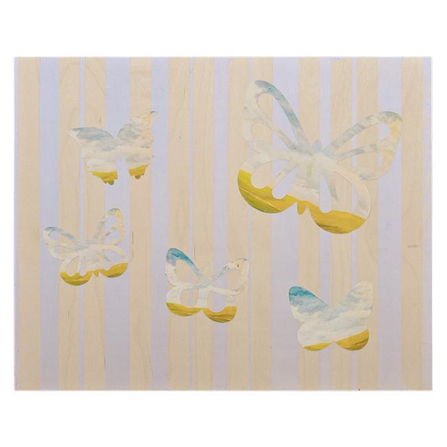 Pink Butterflies Wall Art - 20x16 Inches A+D Canvas Painting for Home Decor, Bedroom, Living Room & Office - Modern Abstract Butterfly Artwork for Girls Room & Nursery