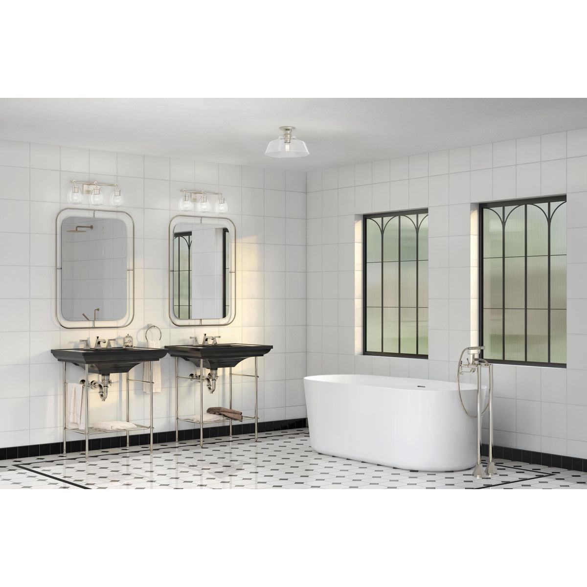 Caisson Collection 3-Light Clear Glass Bathroom Vanity Light Fixture - Perfect for Modern Bathroom Makeovers & Spa-Like Ambiance