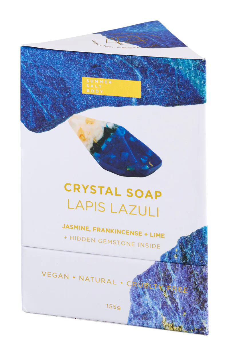 Lapis Crystal Soap with Hidden Gemstone - Natural Handmade Soap for Spa, Gift & Relaxation - Perfect for Aromatherapy, Skincare & Self-Care Rituals