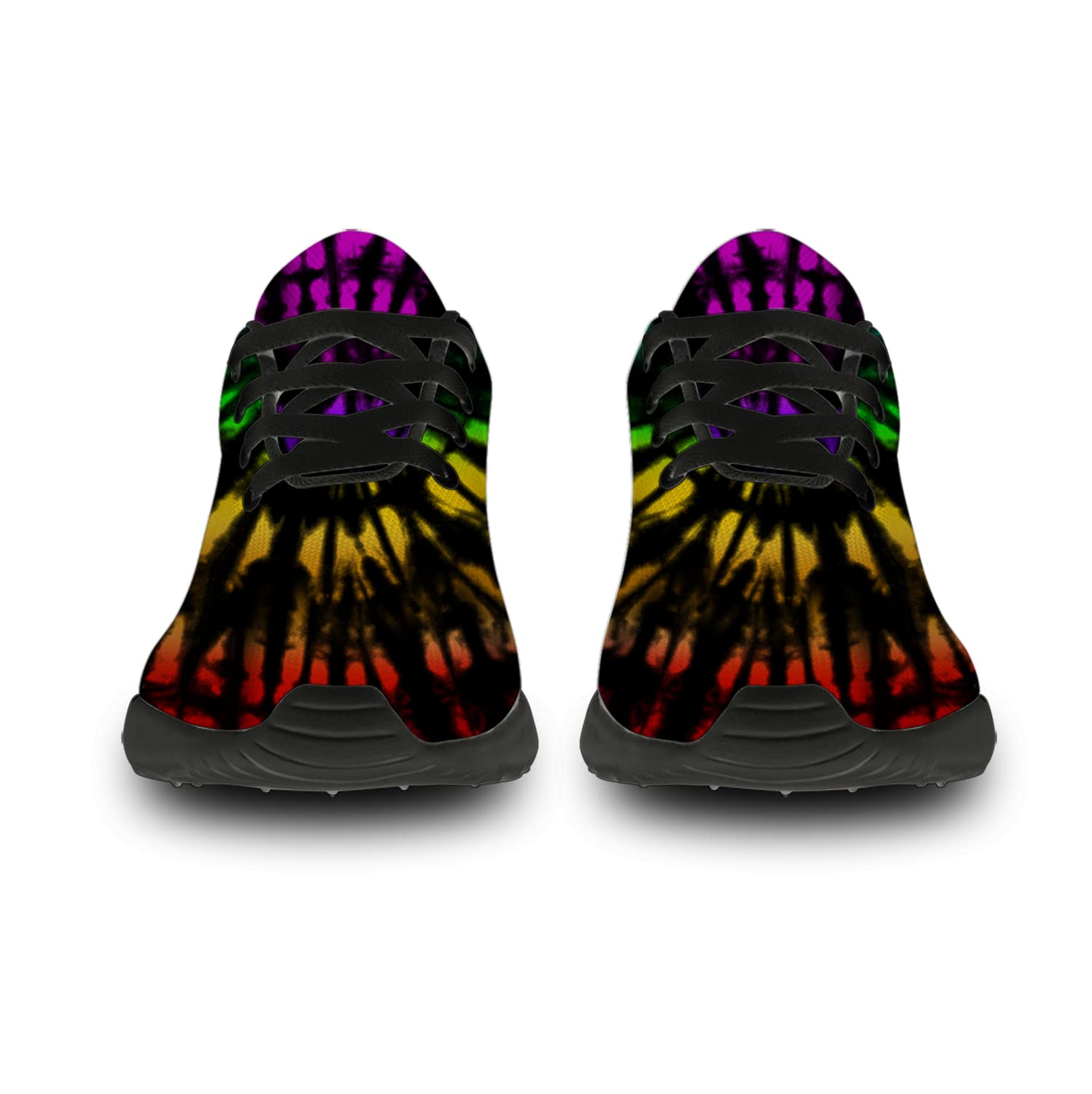 **Rainbow Tie-Dye LGBTQ Running Shoes for Women & Men - Comfortable Walking & Tennis Sneakers - Size 8 Men/9.5 Women - Perfect for Pride, Gym, Workouts & Casual Wear**
