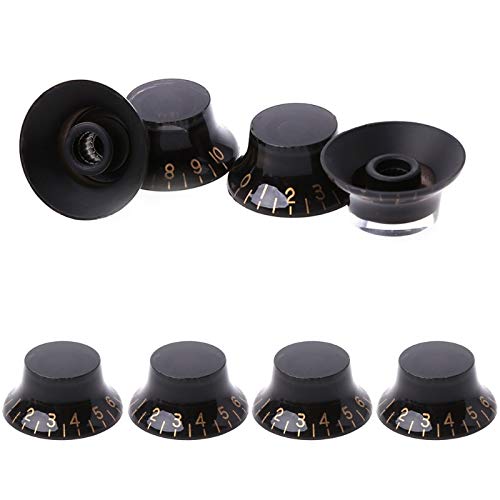 Premium Bell Shape Guitar Tone & Volume Control Knob - 1pc Black/Gold Replacement for LP Guitars | Perfect for Electric Guitar Upgrades & DIY Repairs