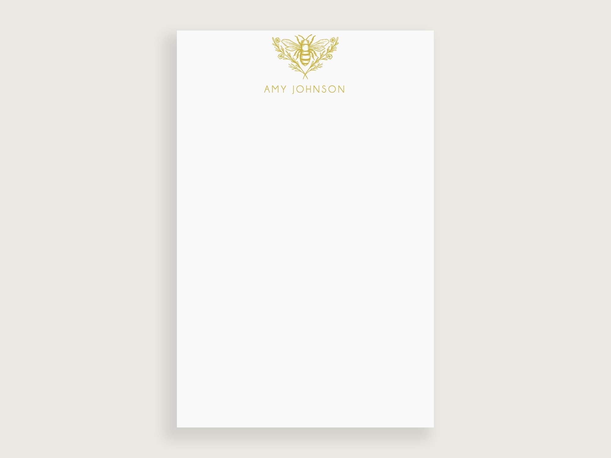 Personalized Bee-Themed Notepads for Women - Lined & Unlined Writing Paper in 3 Sizes (Small, Medium, Large) - Perfect for Journaling, Letter Writing & Office Notes