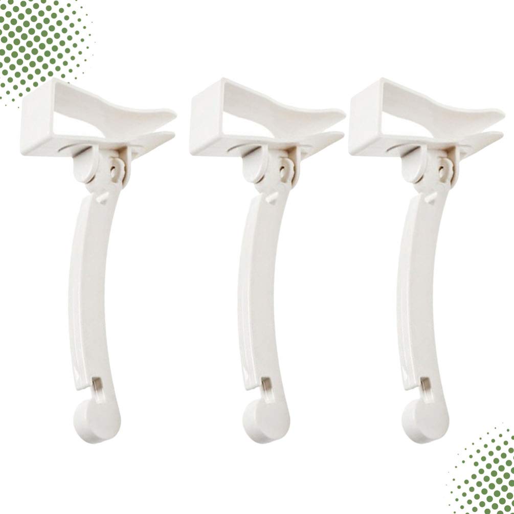 3-Pack Hemoton Wall-Mounted Trash Bag Holder - No Nail Hanging Hooks for Kitchen Cabinet Door, White - Perfect for Small Space Organization & Waste Disposal