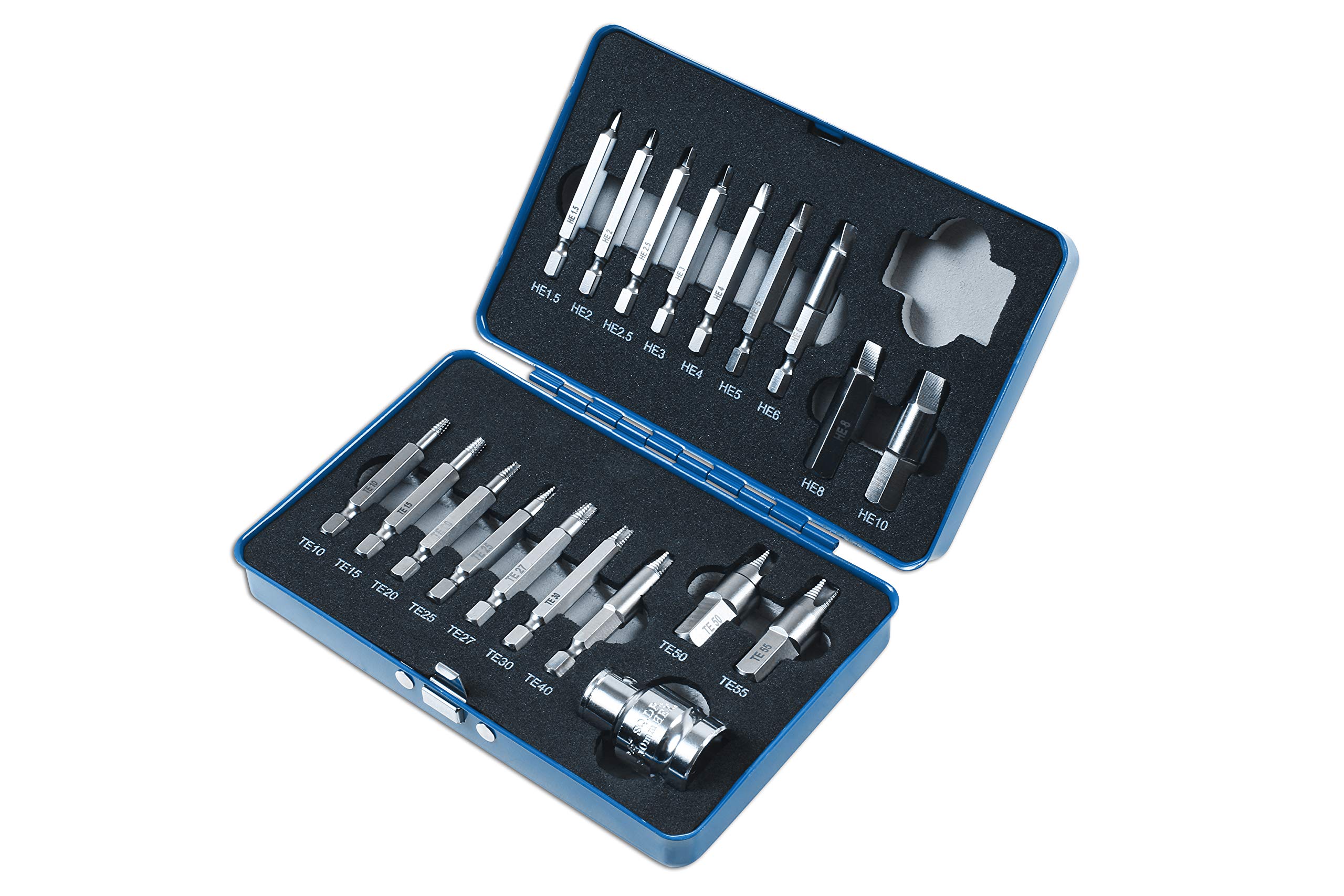 Laser Tools 7678 19-Piece Torx & Hex Bit Extractor Set - Professional Screw Removal Kit for Automotive, Machinery & DIY Repairs