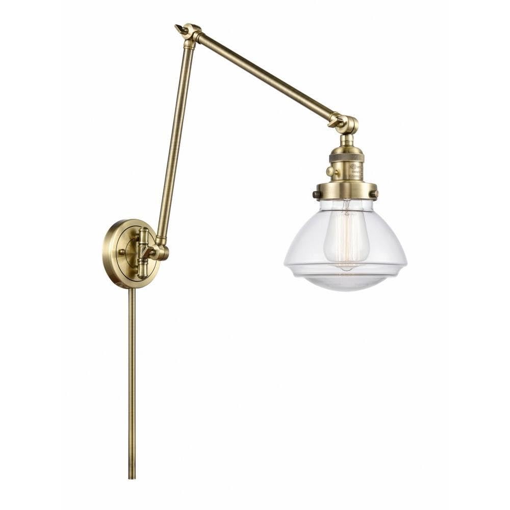 Innovations Lighting 238-AB-G322 Olean 1-Light Swing Arm Wall Sconce - Franklin Restoration Collection - Perfect for Bedroom, Living Room & Office Lighting