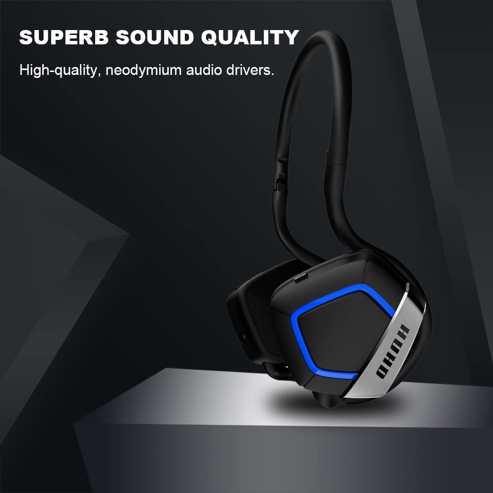 **Wireless Gaming Headset for PS5, PS4, PC, Nintendo Switch - Detachable & Adjustable Microphone, Foldable Design - Perfect for Online Gaming, Streaming, and Virtual Meetings**