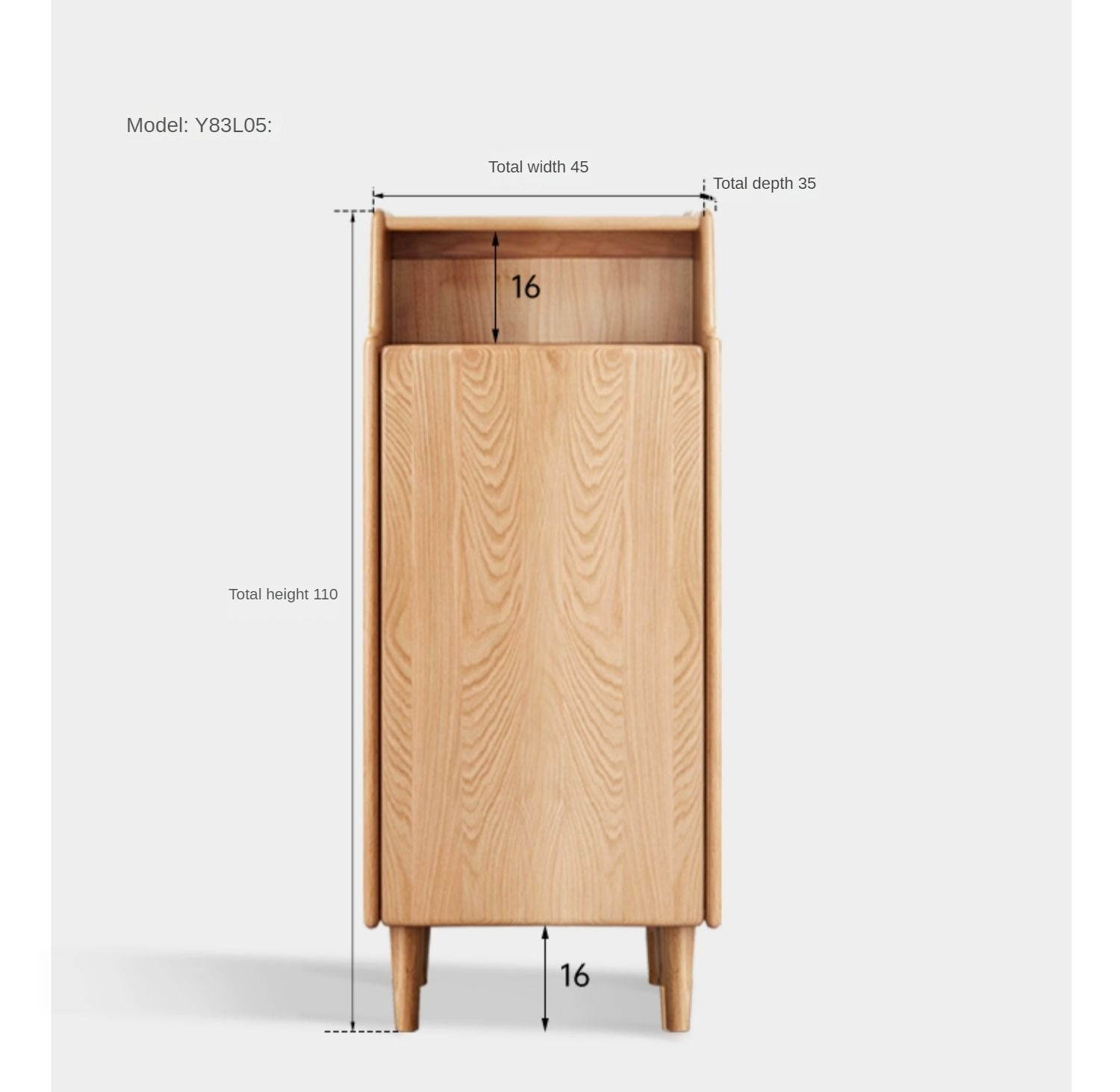 Solid Oak & Black Walnut Shoe Cabinet - Rustic Wood Entryway Storage Organizer for Hallway, Mudroom, or Foyer - Perfect for Small Spaces & Home Organization