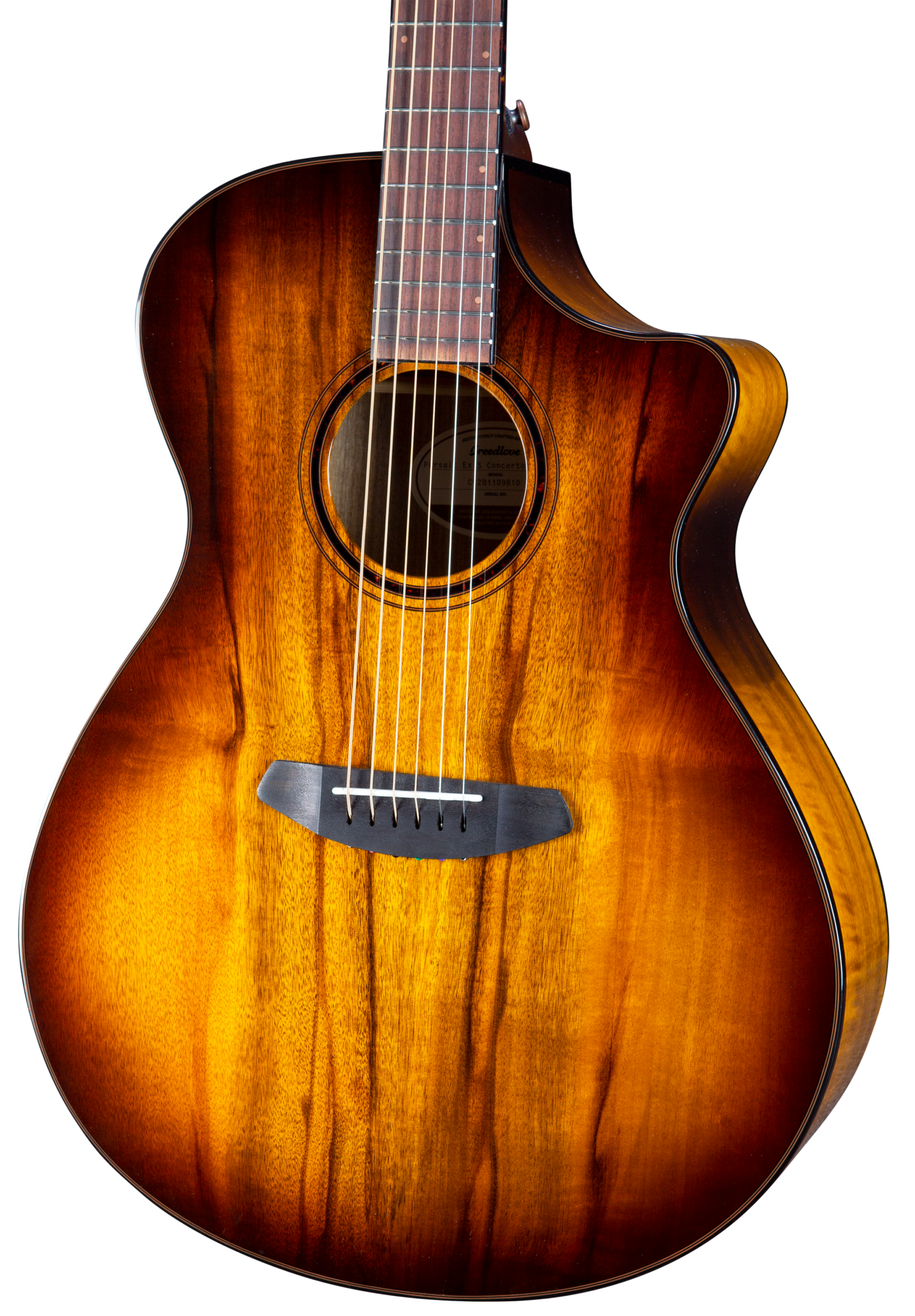 Breedlove Eco Pursuit Exotic S Concerto CE Acoustic Electric Guitar - Tiger's Eye Finish | Professional Stage & Studio Performance Guitar for Musicians