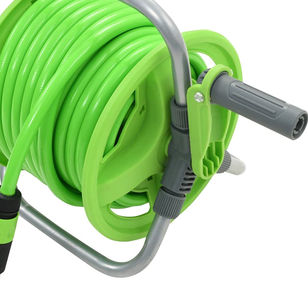 SKM Heavy Duty Retractable Water Hose Reel 65.6ft + 6ft Extension - Garden, Lawn, Car Washing & Outdoor Watering Solution