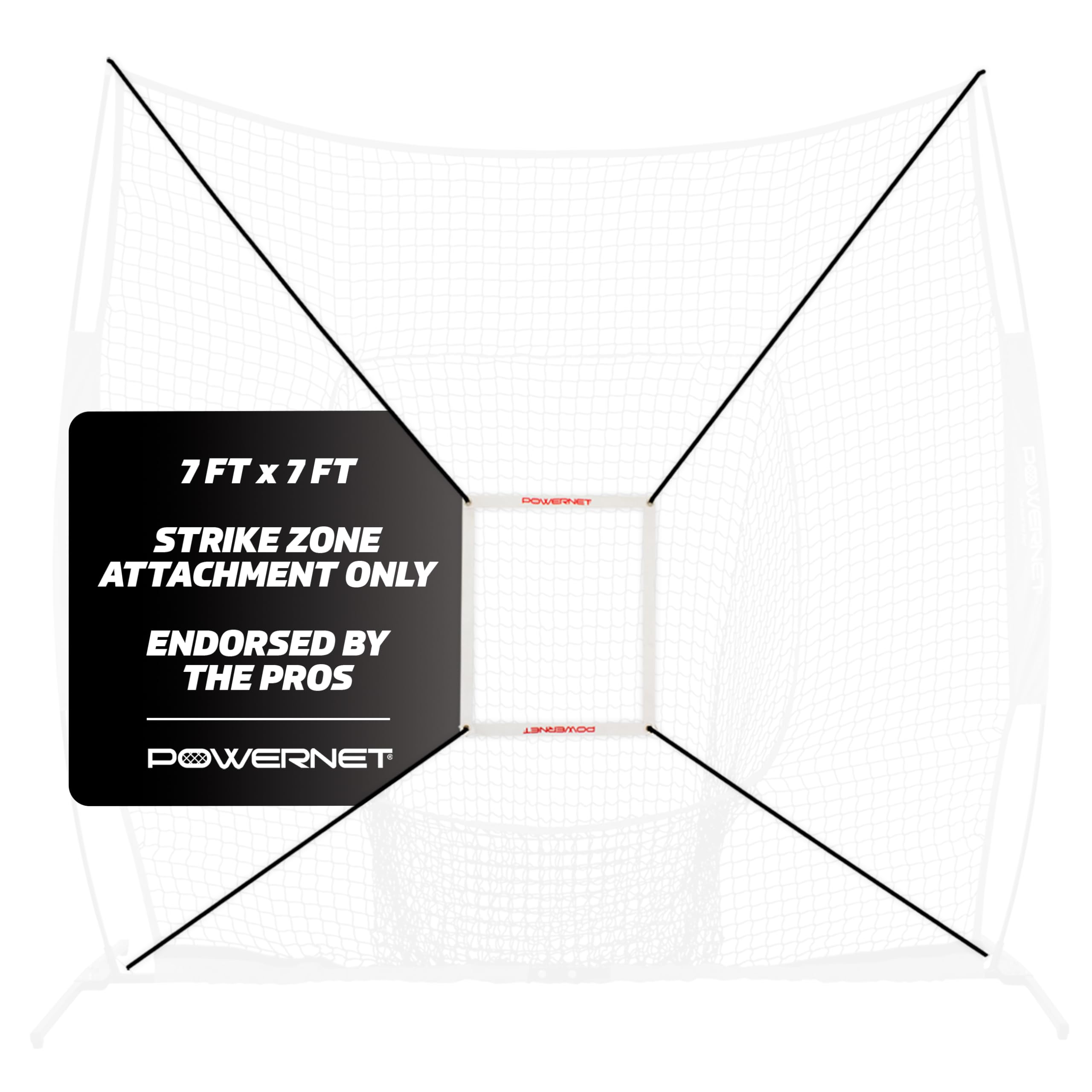 PowerNet Strike Zone Pitching Aid Attachment for 7-8 FT Baseball Nets | Pitching Training Equipment for Accuracy & Location Drills | Solo & Team Pitcher Practice Tool | Perfect for Backyard, Field & Cage Training (Net Sold Separately)