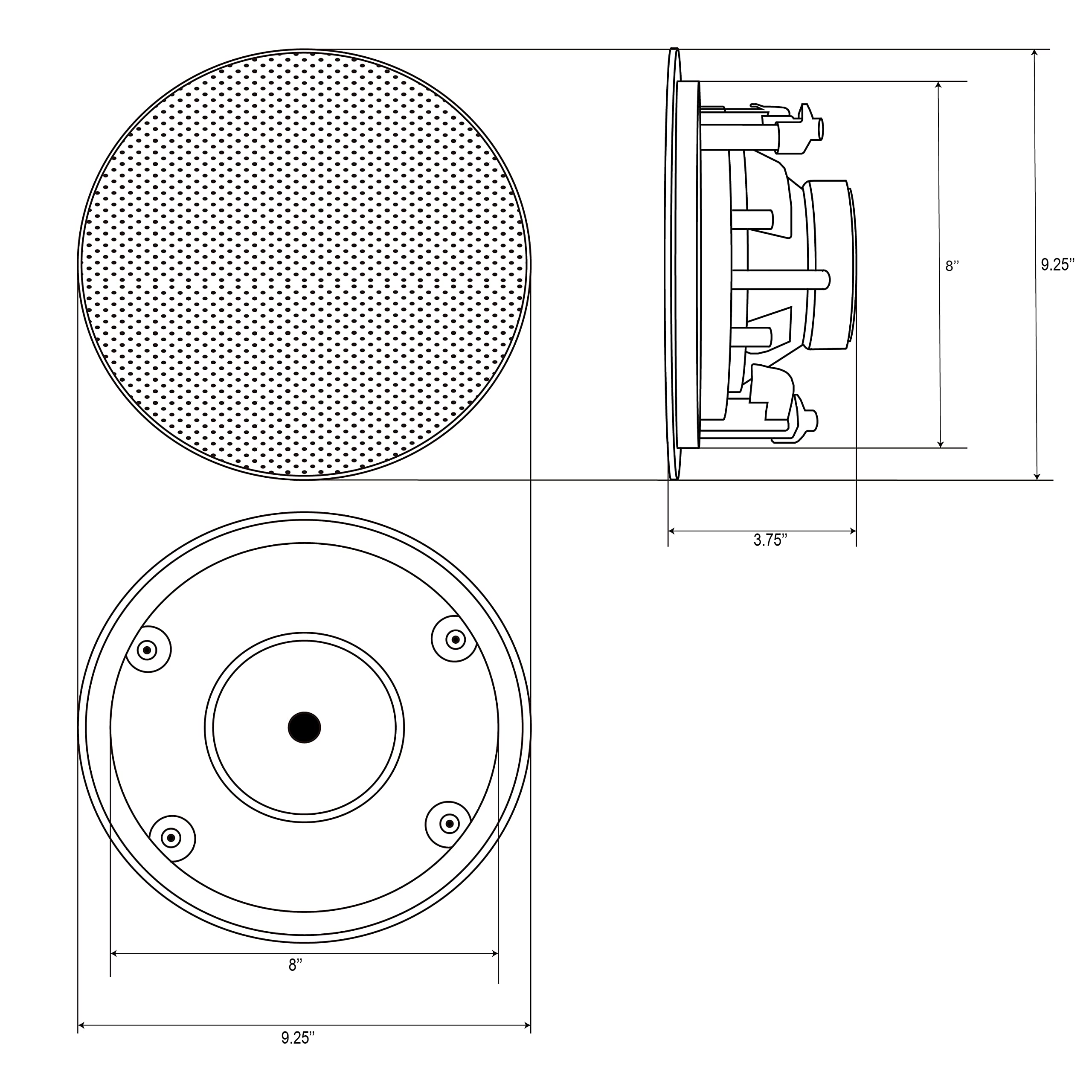 TIC MC7V26 6.5 Inch In-Ceiling Speakers with Magnetic Grill - 8 Ohm 70V Switchable Water-Resistant Stereo Sound - Perfect for Home Theater, Background Music & Commercial Audio Systems