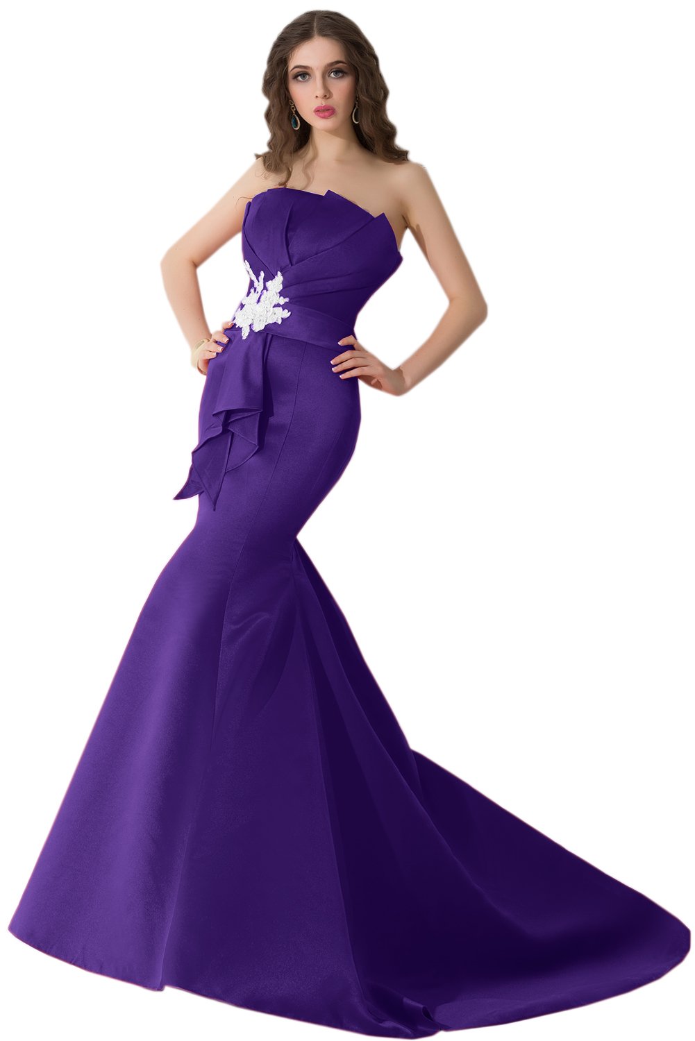 Elegant Mermaid Satin Evening Gown for Women - SUNVARY Designer Slim-Fit Prom Dress for Formal Occasions, Weddings, Galas & Special Events