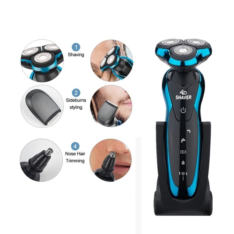 Professional Electric Head Shaver for Bald Men - USB Rechargeable Hair Clipper & Beard Trimmer Machine - Smooth Shaving for Daily Grooming & Travel (Color: 9001-D) - Perfect for Home, Gym, and Business Trips