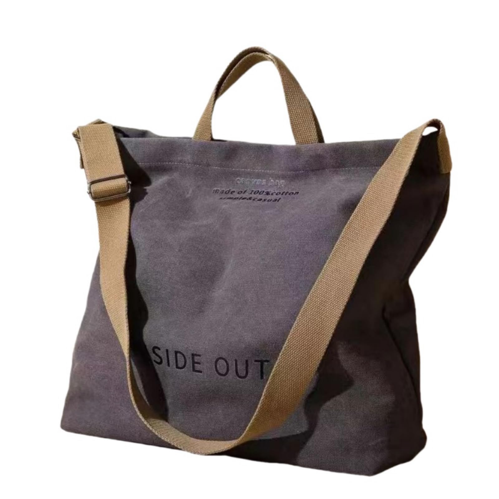 Vintage Canvas Shoulder Bag - Large Capacity Crossbody Tote for Women - Durable Storage Purse with Multiple Pockets - Perfect for Travel, Shopping & Daily Use