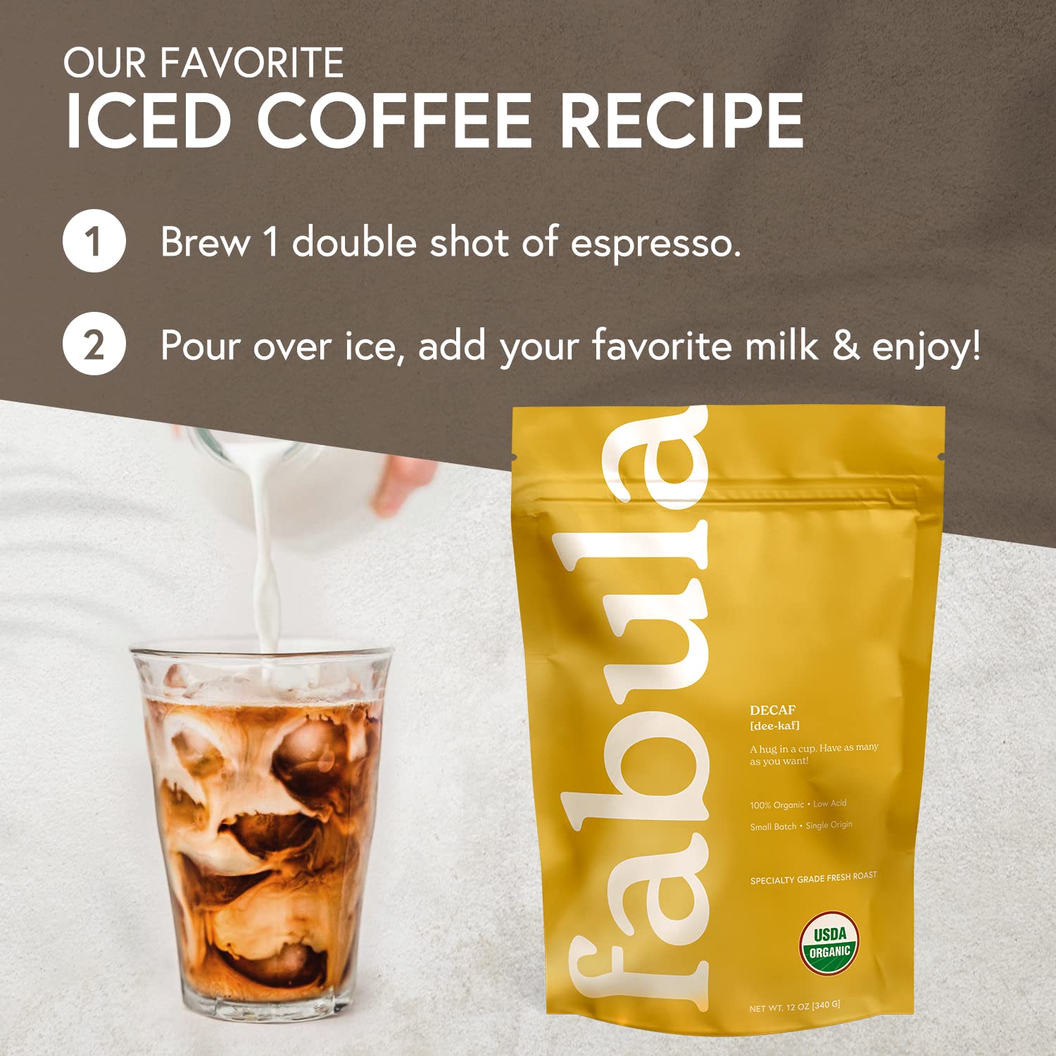 Organic Decaf Coffee Grounds - Low Acid, Medium Roast, Non-GMO - for Sensitive Stomachs