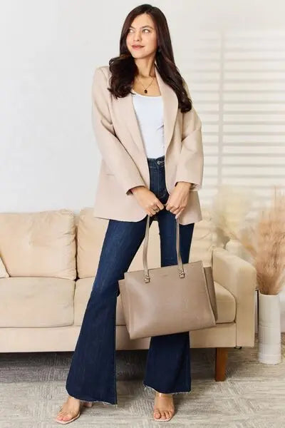David Jones Medium Work Tote Bag for Women - Professional Laptop Bag with Spacious Compartment | Perfect for Office, Business Travel & Daily Commute
