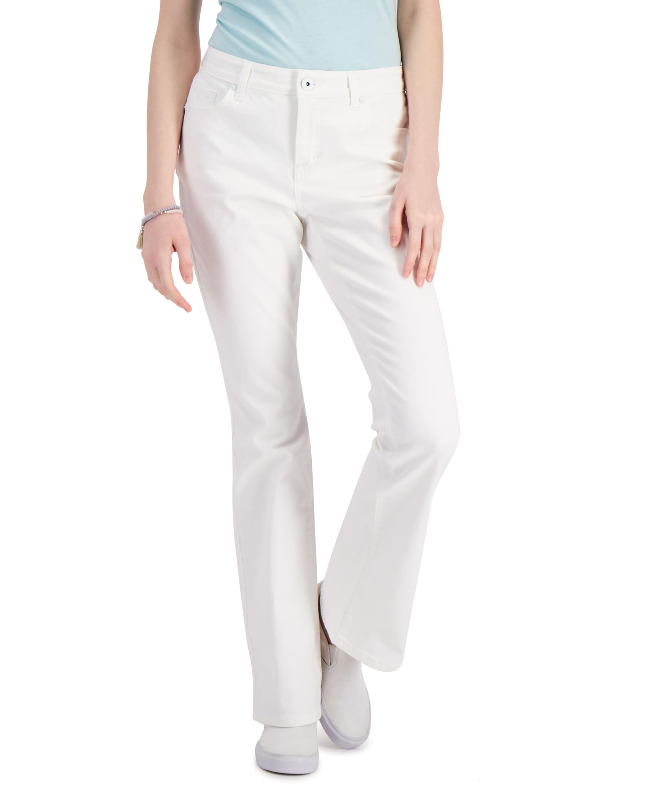 Style & Co. Women's High Rise Curvy Fit Bootcut Jeans - Bright White Size 10 | Flattering Plus Size Denim Pants for Casual Wear & Office Outfits