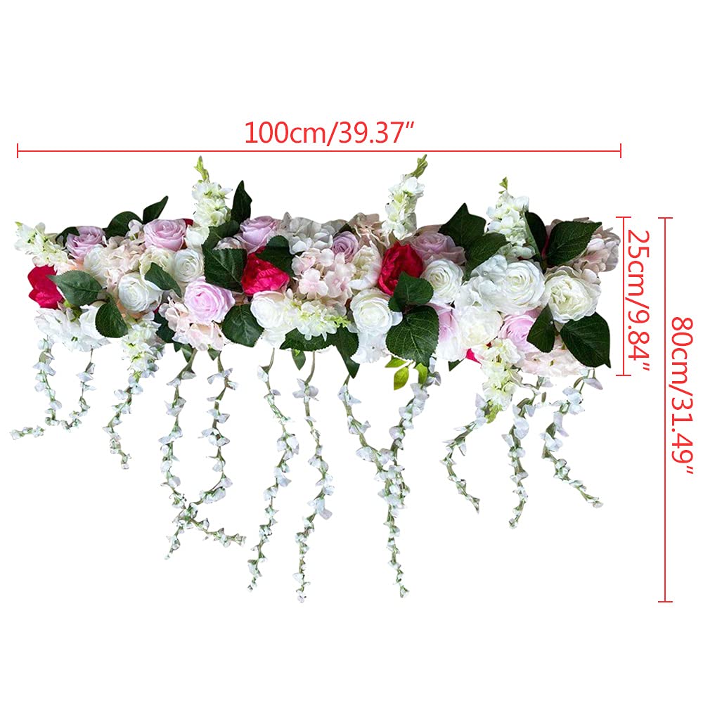 Gdrasuya10 1M Artificial Silk Wedding Arch Flowers - DIY Silk Flower Row for Party, Wedding, Office Decor - Perfect for Backdrop, Ceremony Decorations & Event Styling