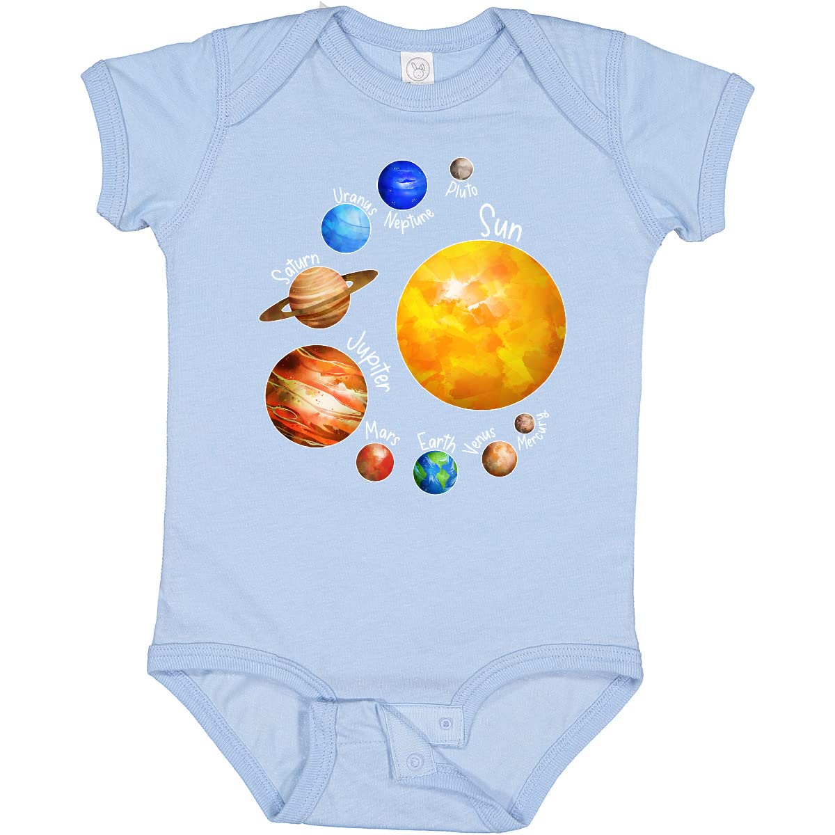 Inktastic Sun and Planets Baby Bodysuit - Cute Solar System Outfit for Infants | Perfect for Astronomy Lovers, Space-Themed Parties & Everyday Wear