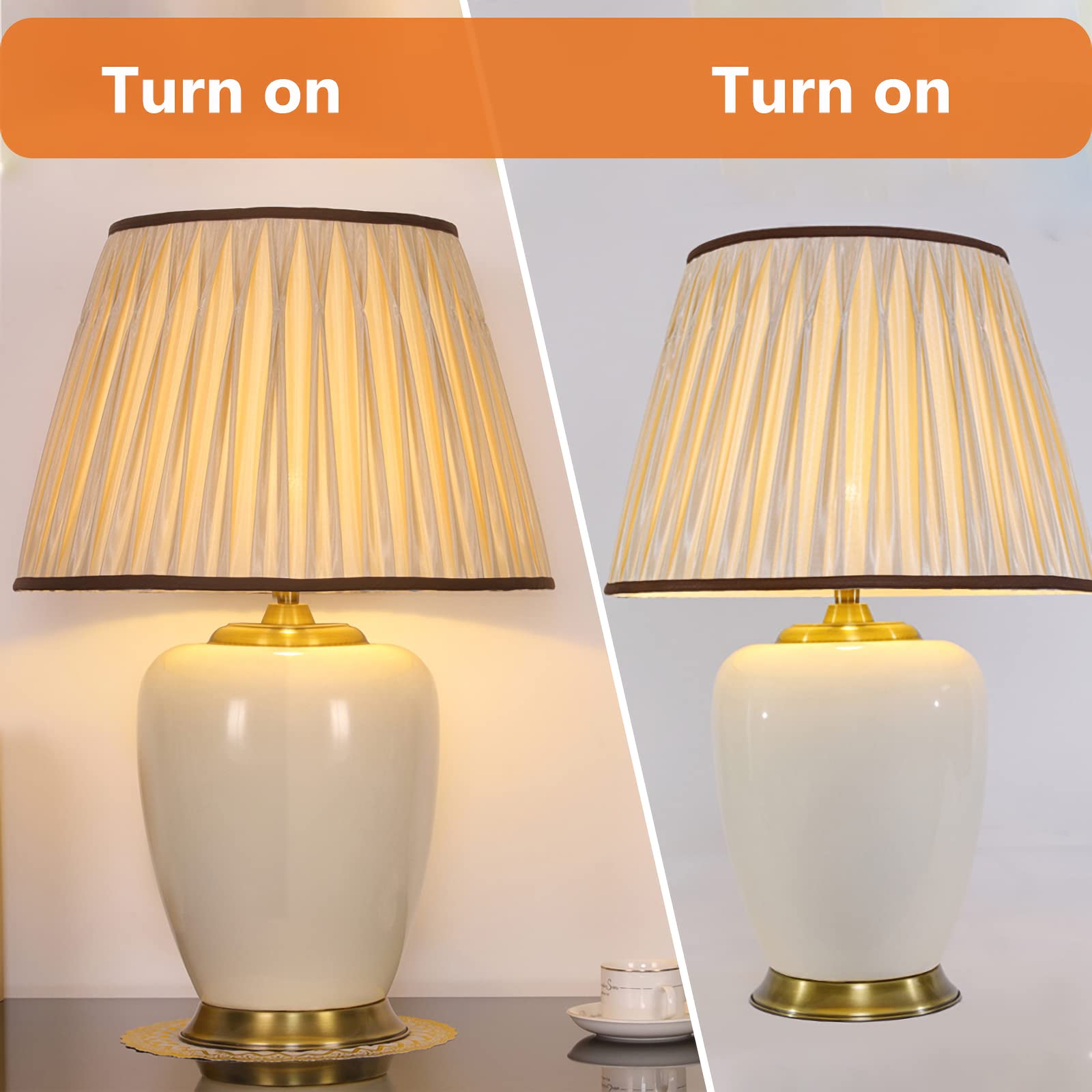 Modern White Ceramic Table Lamp - 17.7