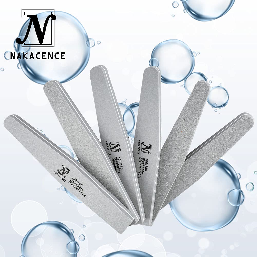 Professional Nail Buffers & Files Set - 10PCS Double-Sided 100/180 Grit Nail Art Sponge Blocks for Manicure, Pedicure & Nail Care - Perfect for Home Salon, DIY Nail Art & Professional Use (Gray)
