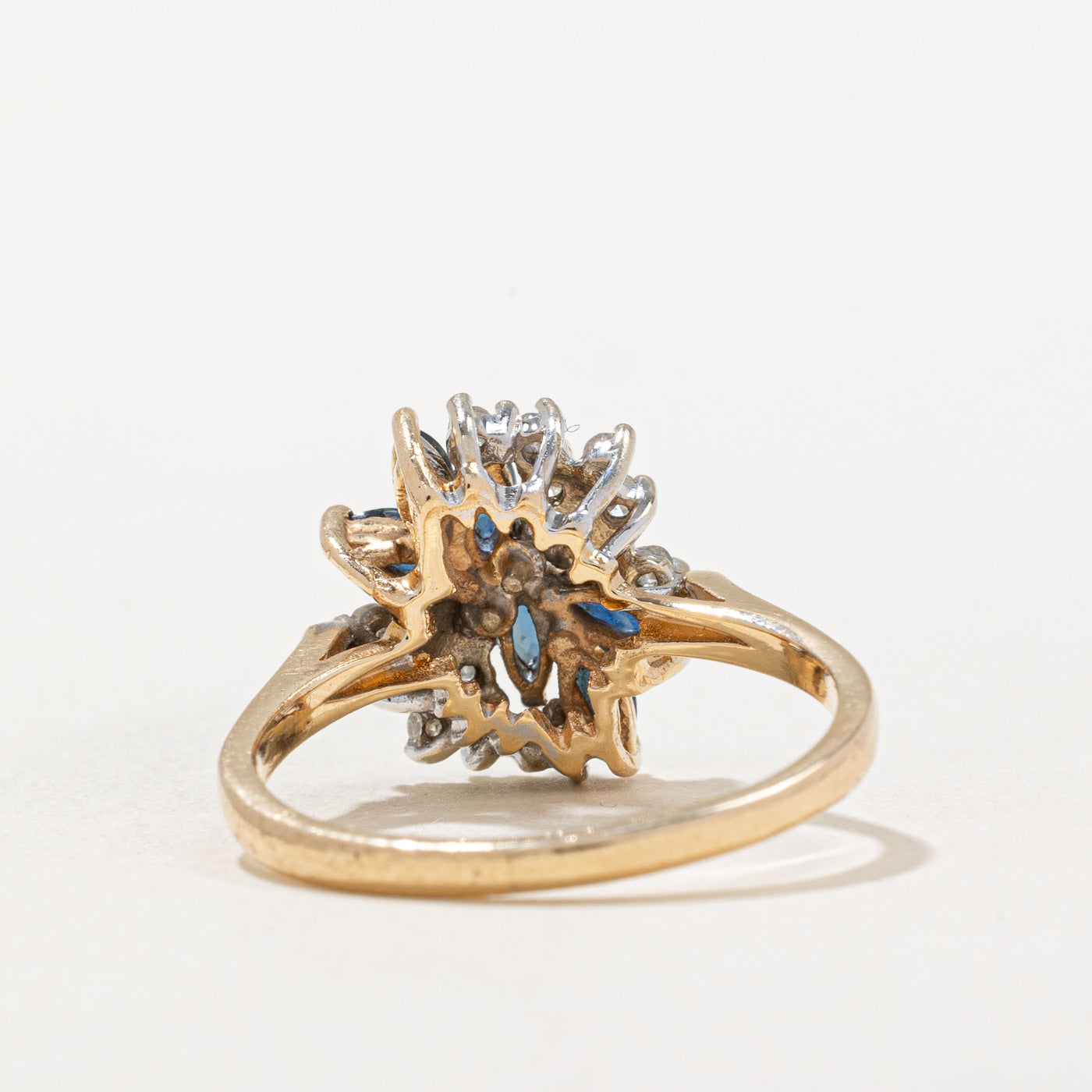 Exquisite 0.82ctw Sapphire & Diamond Cluster Ring (0.34ctw Diamonds) - Size 9 | Elegant Wedding, Anniversary & Gift Jewelry for Women