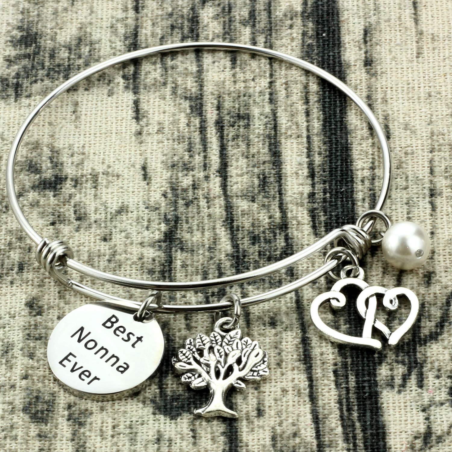 Kivosliviz Nonna Bracelet for Women - Best Nonno Ever Grandma Jewelry Gift - Perfect for Mother's Day, Birthday & Anniversary Presents