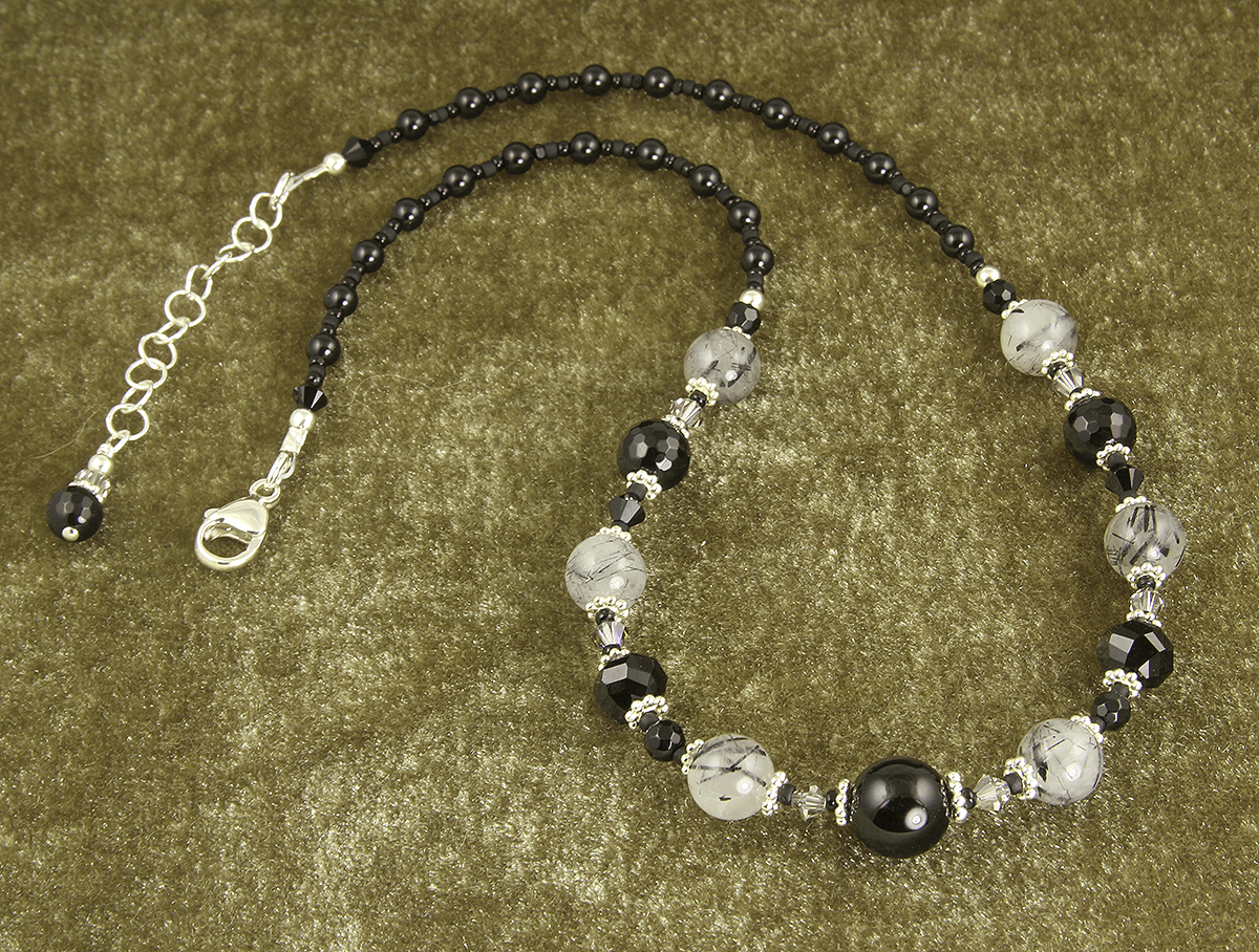 Black Onyx Quartz Gemstone Necklace for Women - Elegant Healing Crystal Jewelry for Protection & Positive Energy | Perfect for Meditation, Gifts & Spiritual Wellness