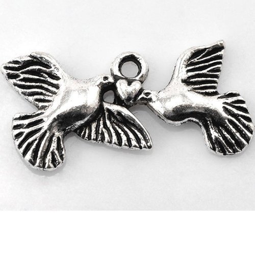 Sexy Sparkles Birds Heart Bracelet Necklace Charm Pendant - Elegant Jewelry for Women, Perfect Gift for Valentine's Day, Anniversary & Date Night