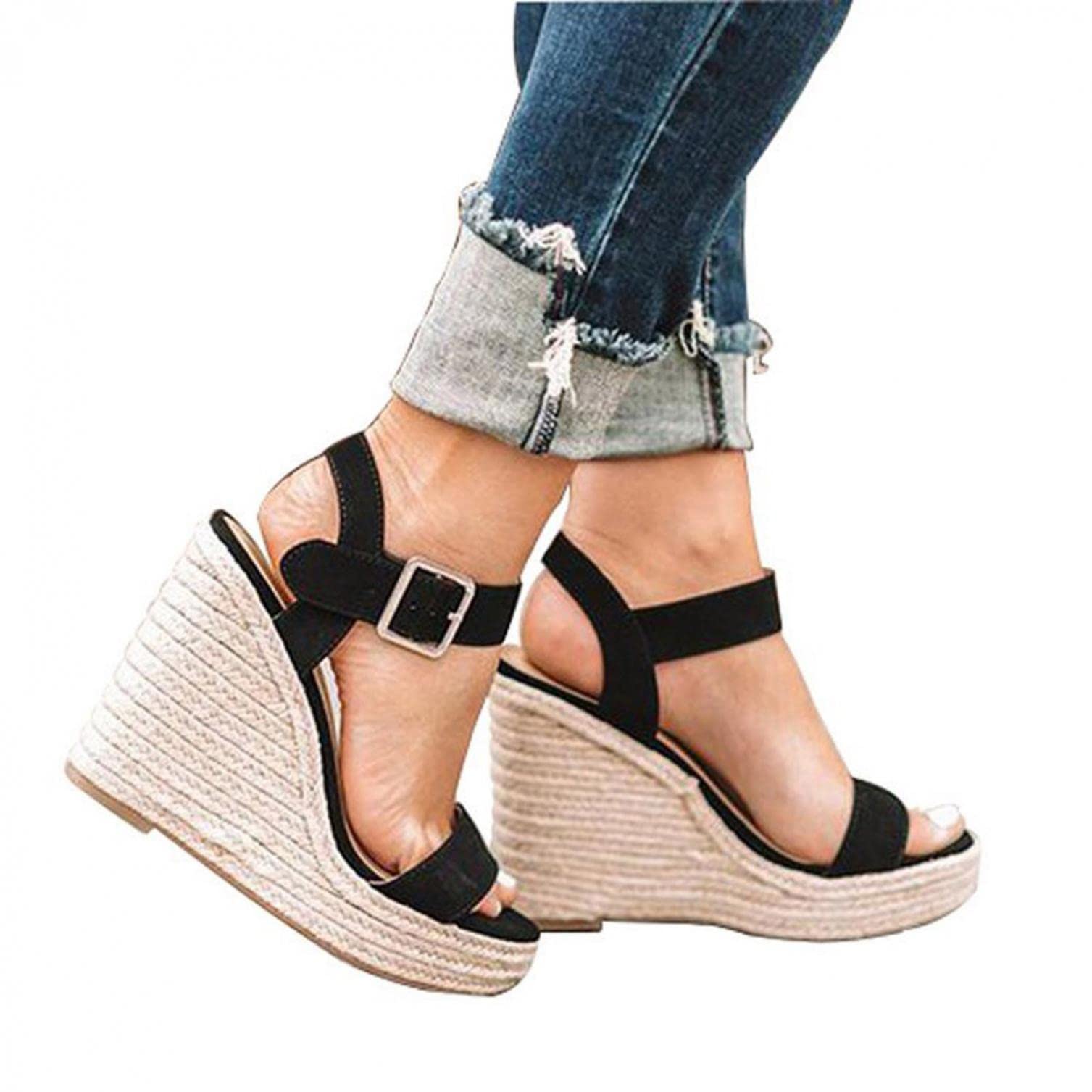 FABIURT Women's Dressy Summer Sandals - Open Toe Flat Strappy Crystal Sandals for Casual Wear & Travel | Comfortable Beach, Wedding, and Vacation Shoes