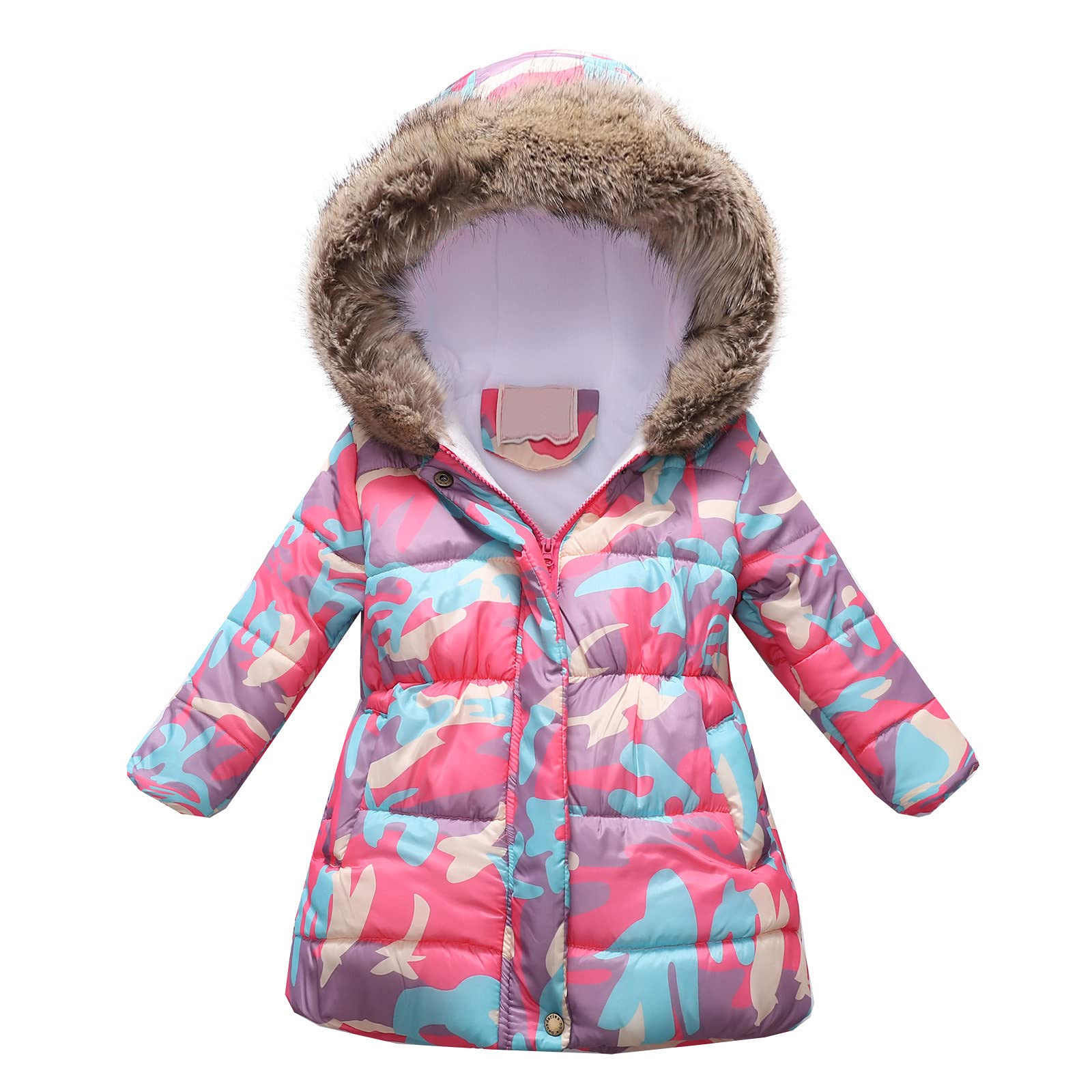 Baby Girls Winter Jacket - Thick Warm Hooded Windproof Coat for Kids | Perfect for Outdoor Play & Cold Weather