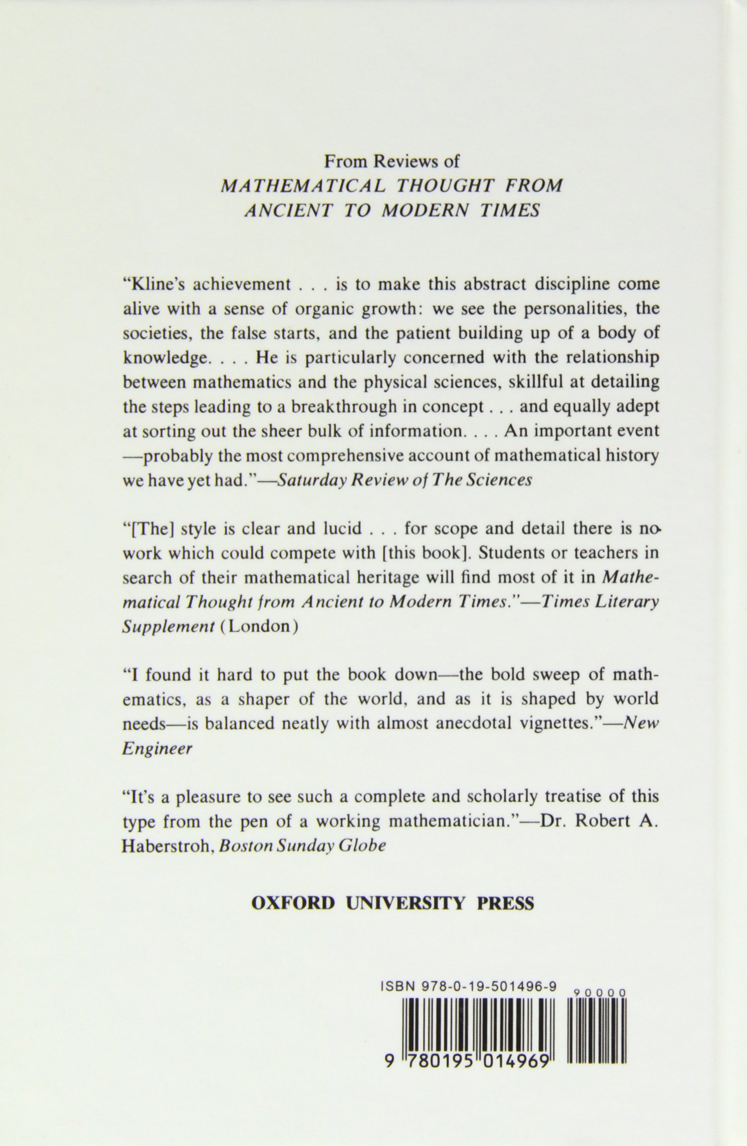 Mathematical Thought from Ancient to Modern Times - History & Evolution of Mathematics for Students, Teachers & Researchers | Perfect for Classroom Learning & Academic Study