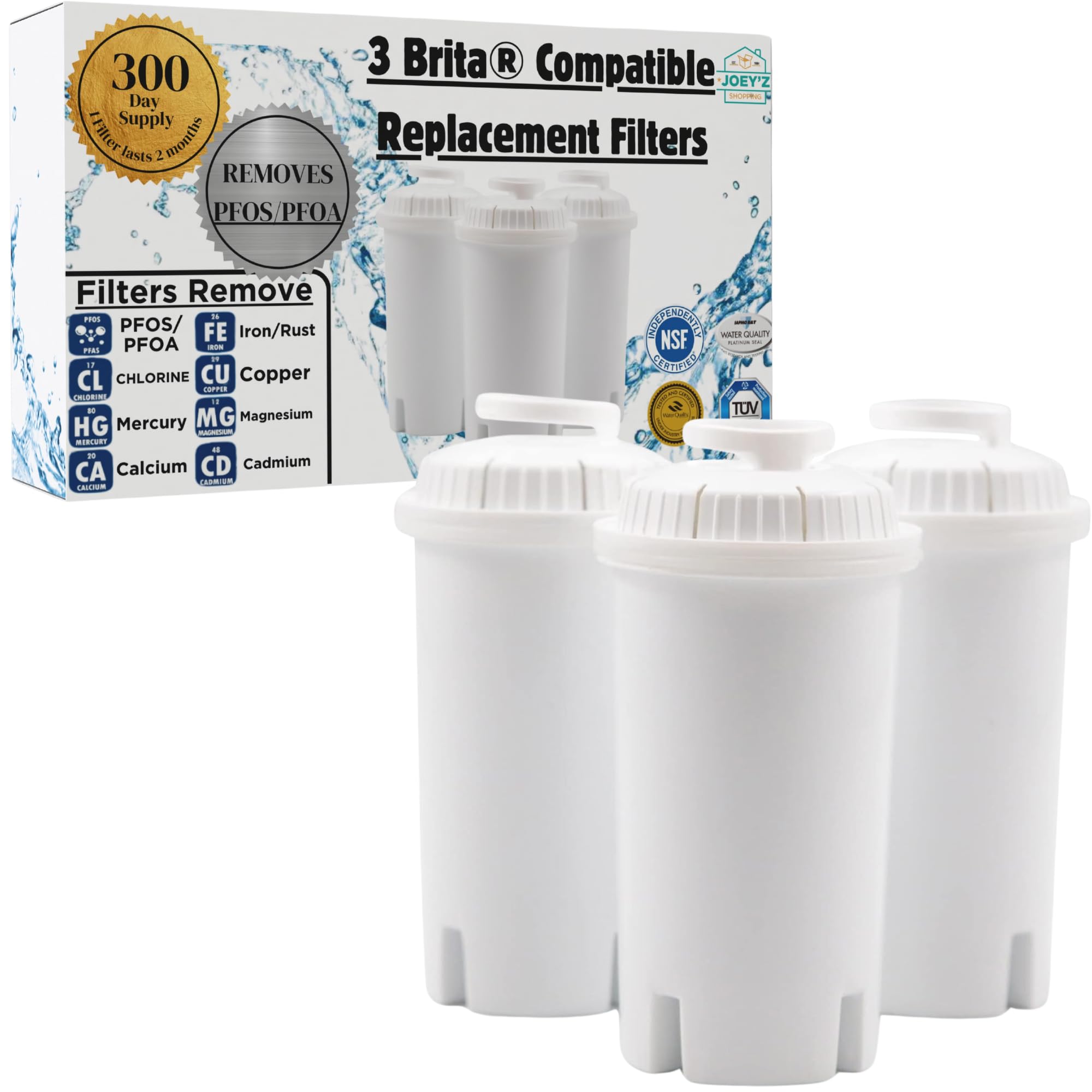 Brita Water Filter Replacement 3-Pack - NSF Certified Pitcher & Dispenser Filters for Clean Drinking Water - Perfect for Home, Office, and Travel Use
