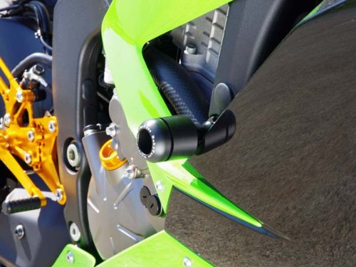 Kawasaki ZX-6R / ZX-6RR (636 2013) Baby Face Frame Slider - Motorcycle Crash Protection - Perfect for Track Days & Street Riding