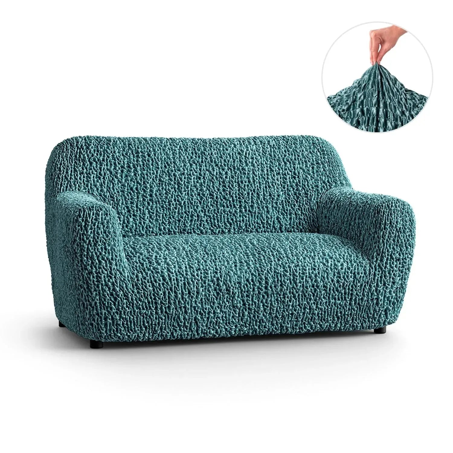 Goffrato Velvet 2-Seater Loveseat Slipcover - Soft Stretch Sofa Cover for Living Room, Bedroom & Dorm - Easy Wash & Anti-Slip Design