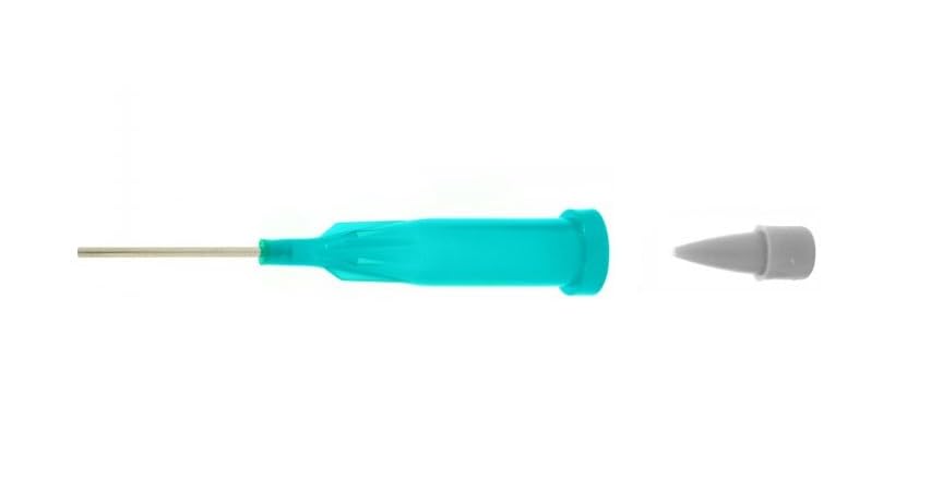 100 Pack 19G Low Viscosity Disposable Tube Tips with Gray Plugs - Perfect for Laboratory, Medical, and Scientific Applications