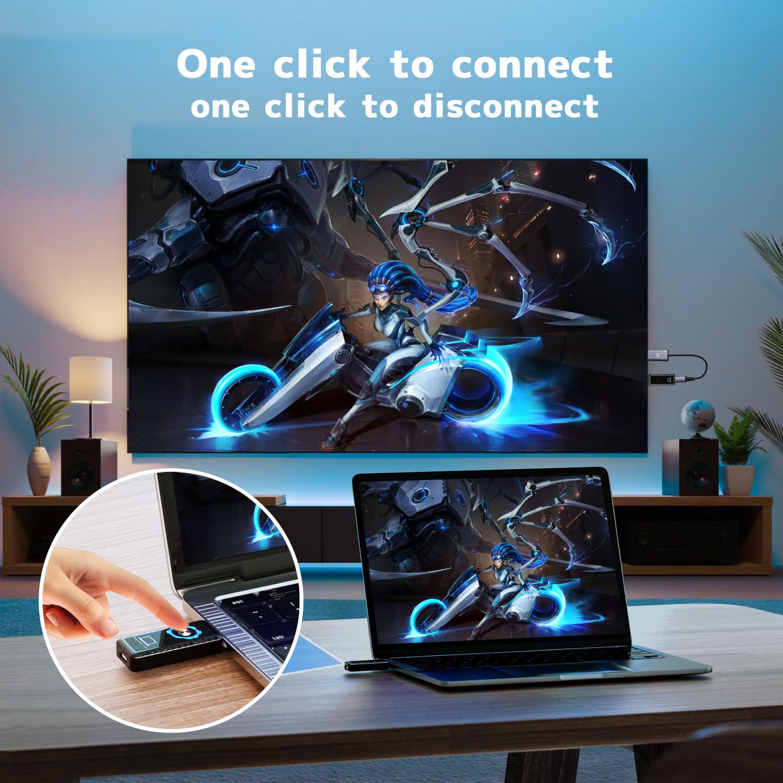 Kihoplly 4K Wireless HDMI Transmitter and Receiver - Plug & Play HDMI Extender with 2.4/5GHz Dual Band, 100FT Range for PC, Projector, TV Box - No App/Bluetooth Required - Perfect for Home Theater, Conference Rooms & Gaming Setups
