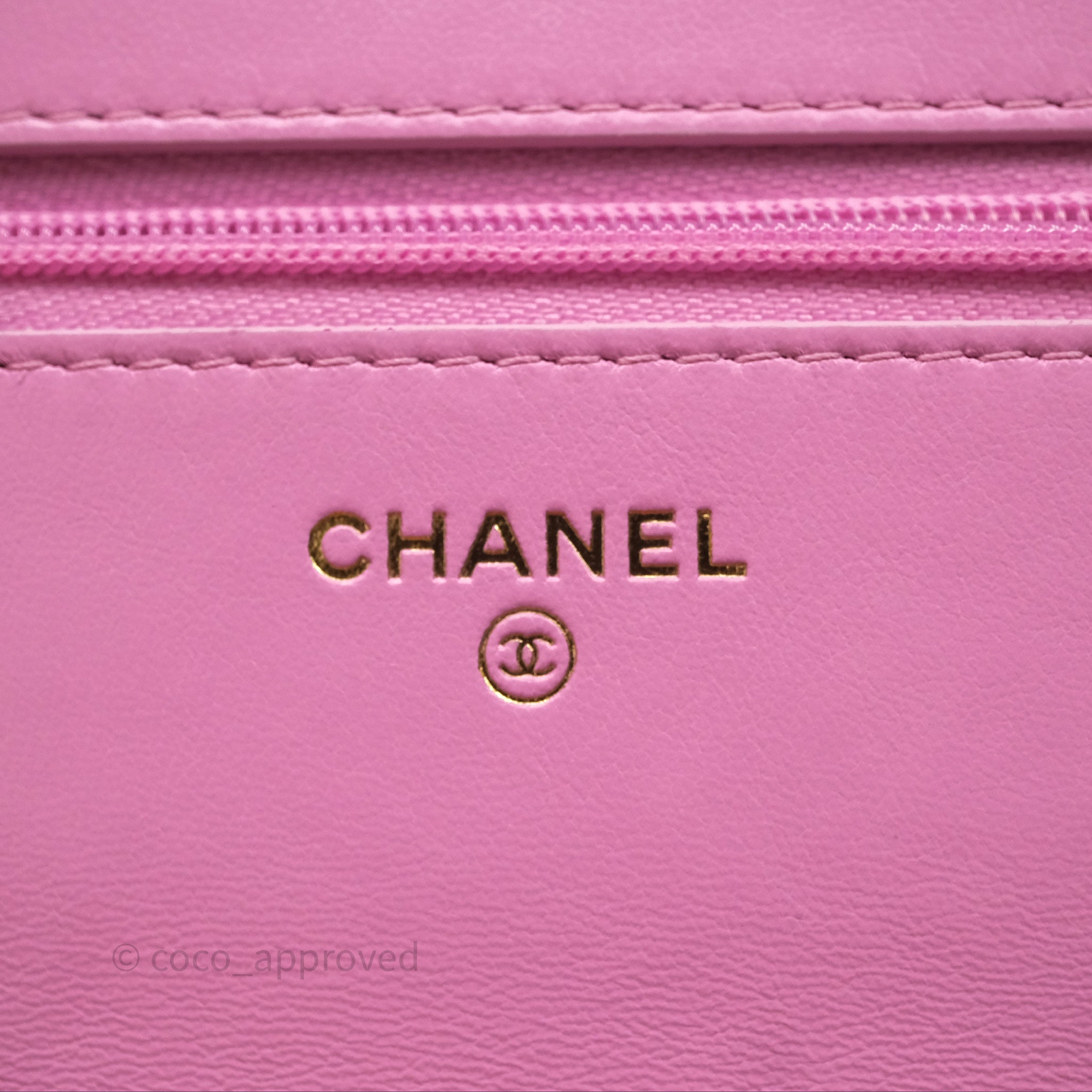 Chanel CC Chain Wallet On Chain WOC in Pink Lambskin with Aged Gold Hardware - Luxury Crossbody Bag for Women, Perfect for Evening Out & Special Occasions