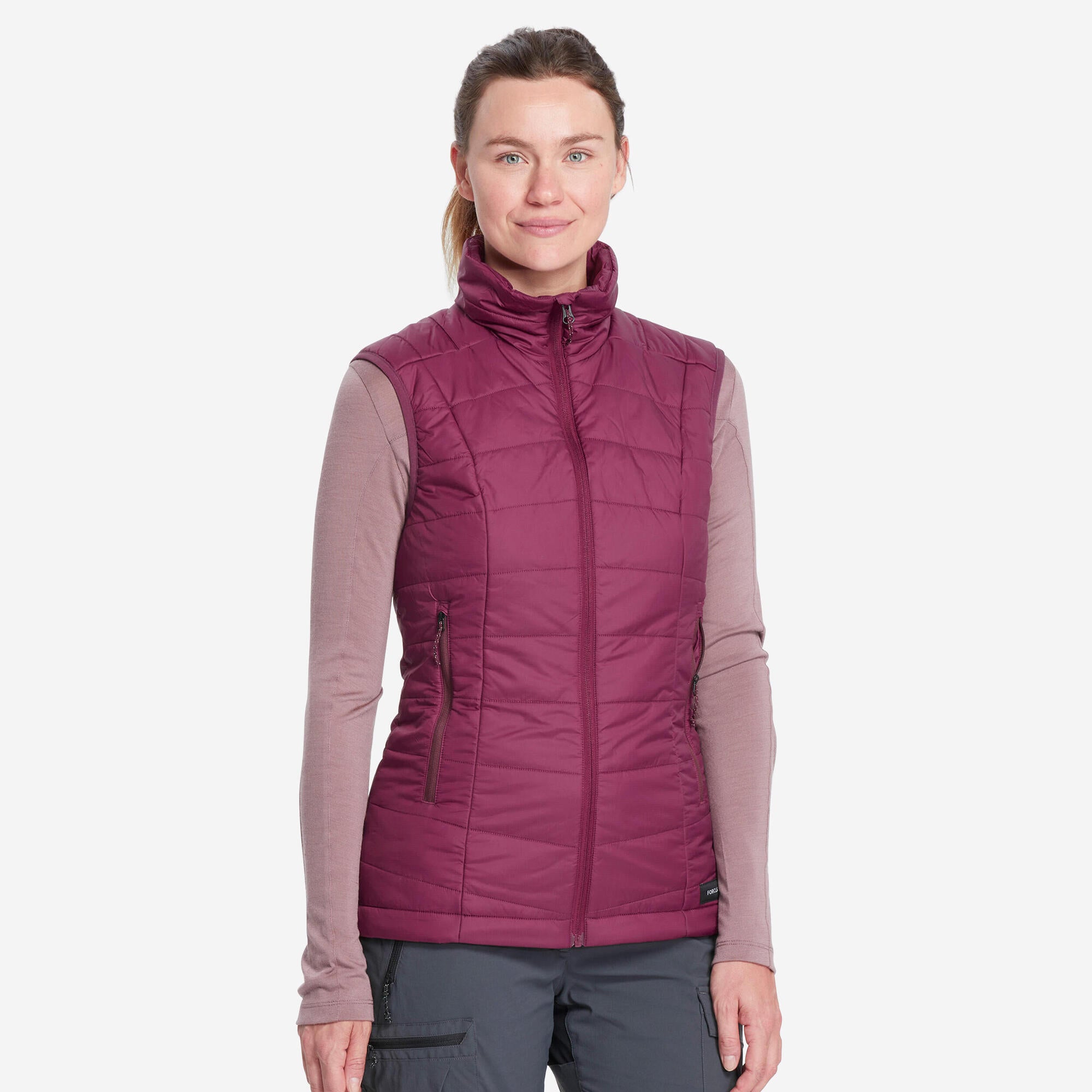 Forclaz Women's MT100 Lightweight Synthetic Insulated Vest for Hiking, Camping & Outdoor Activities | Warm & Comfortable Winter Layering