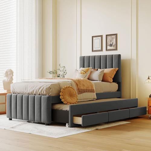 Gray +Trundle +Drawers