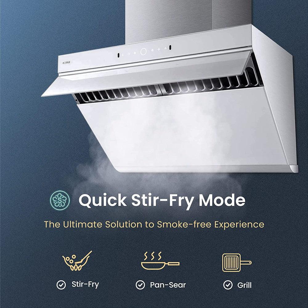 Fotile JQG9006 36-Inch 1000 CFM Wall Mount Range Hood - Motion & Touch Control, Onyx Black - Powerful Kitchen Ventilation for Gas Stoves & Cooking Areas