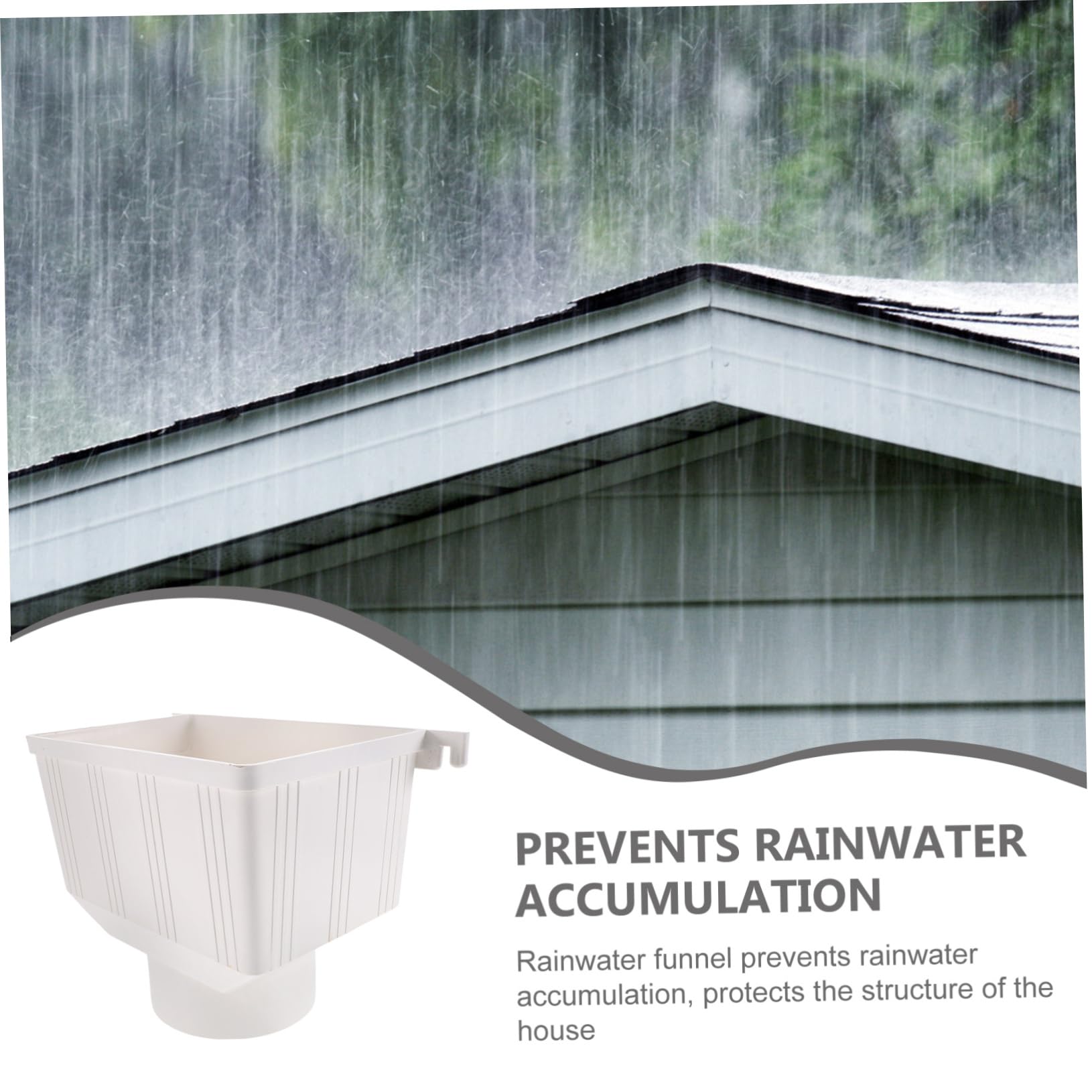 Jojofuny Rainwater Collection Gutter Drain Connector - Portable PVC Funnel for Rain Diverter System - Perfect for Garden Irrigation, Water Conservation & Outdoor Use