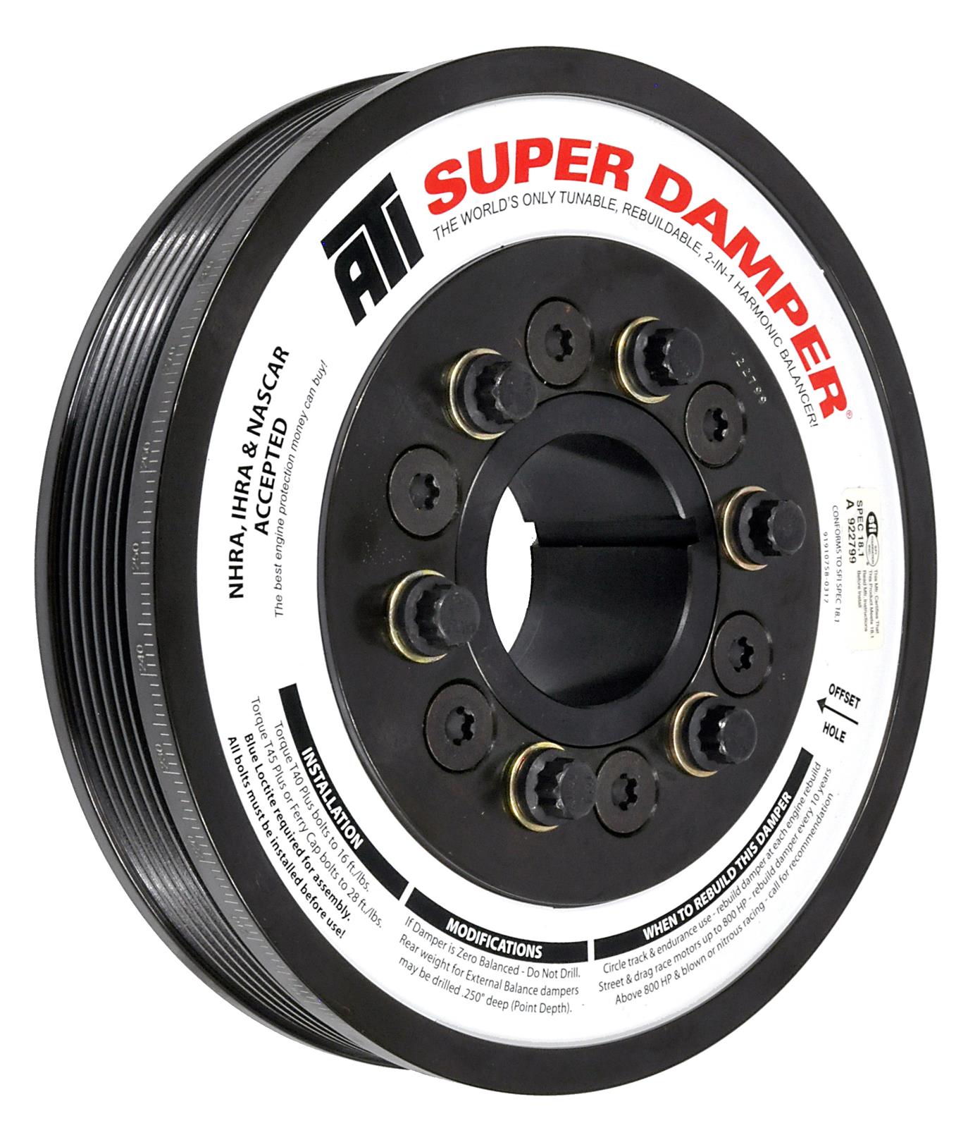 ATI Super Damper Neutral Balance 6.6L Duramax SFI Harmonic Balancer - Performance Engine Part for Chevy GMC Trucks - Perfect for Off-Roading, Towing & High-Performance Driving