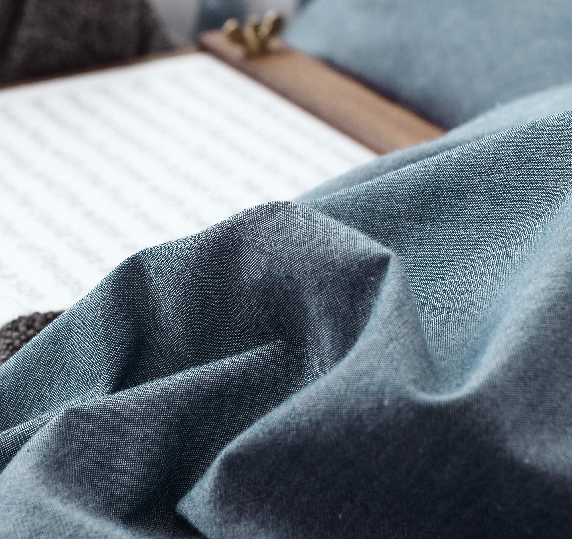 Premium 100% Cotton 200 Thread Count Duvet Cover Set - Navy Blue & Grey California King Size with 2 Pillowcases | Moon's Sleepwares Herse Series | Soft Breathable Bedding for Luxurious Hotel-Style Sleep